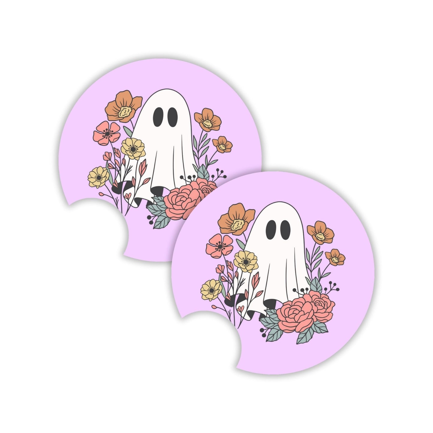 Whispers Among Petals Ghost Car Coasters