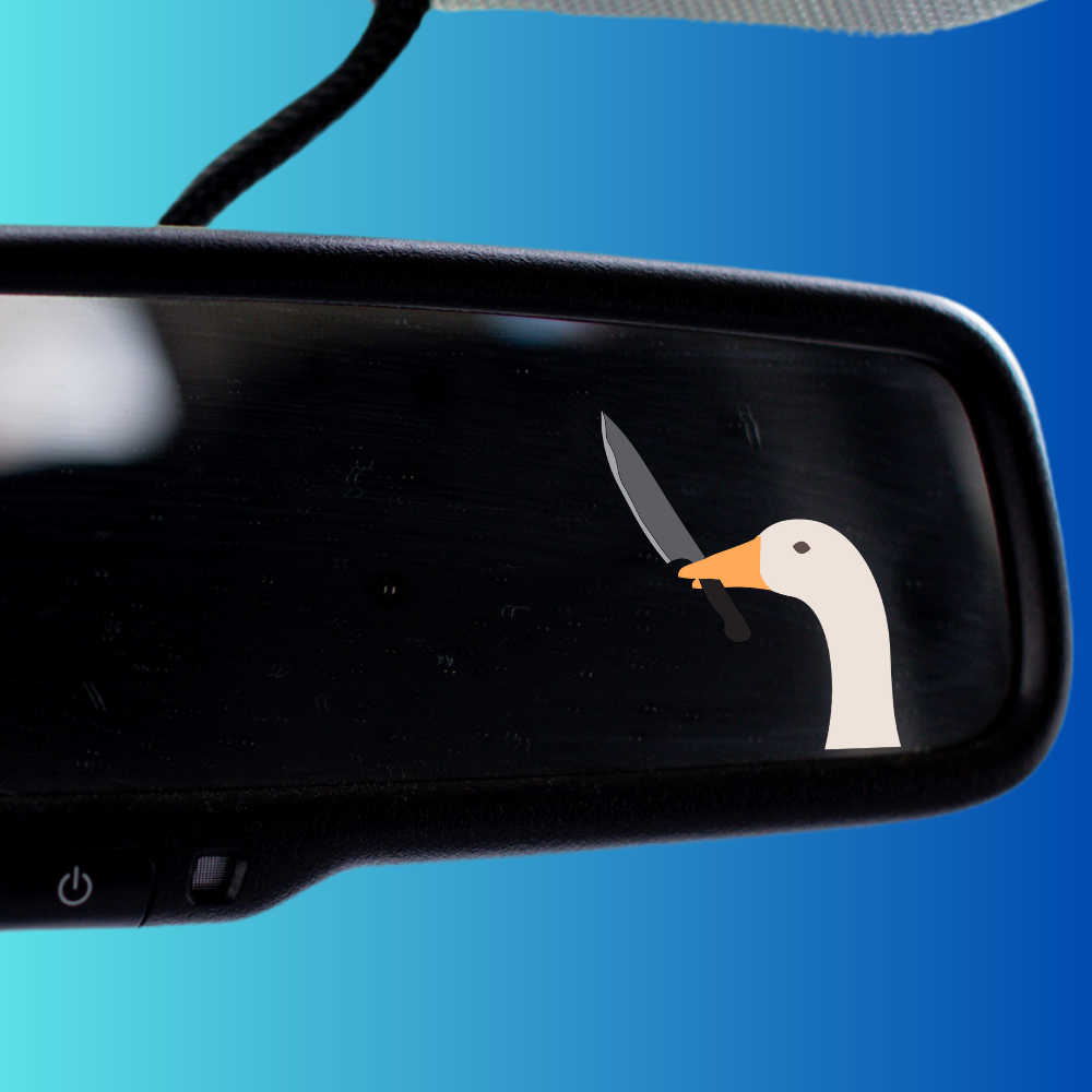 Goose Meme Rearview Mirror Peaker Sticker