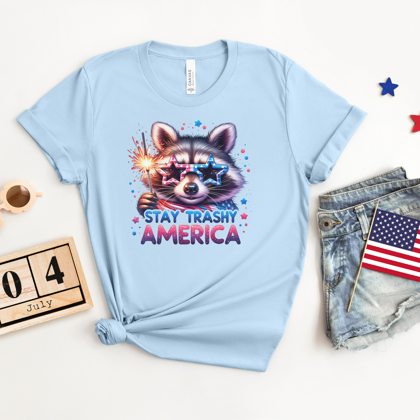 4th of July Stay Trashy America Tee