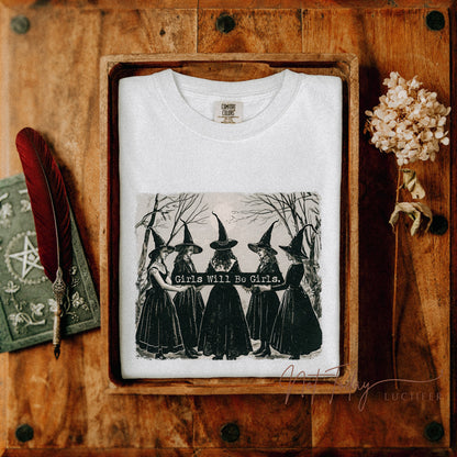 Girls Will Be Girls Vintage Witch Tee