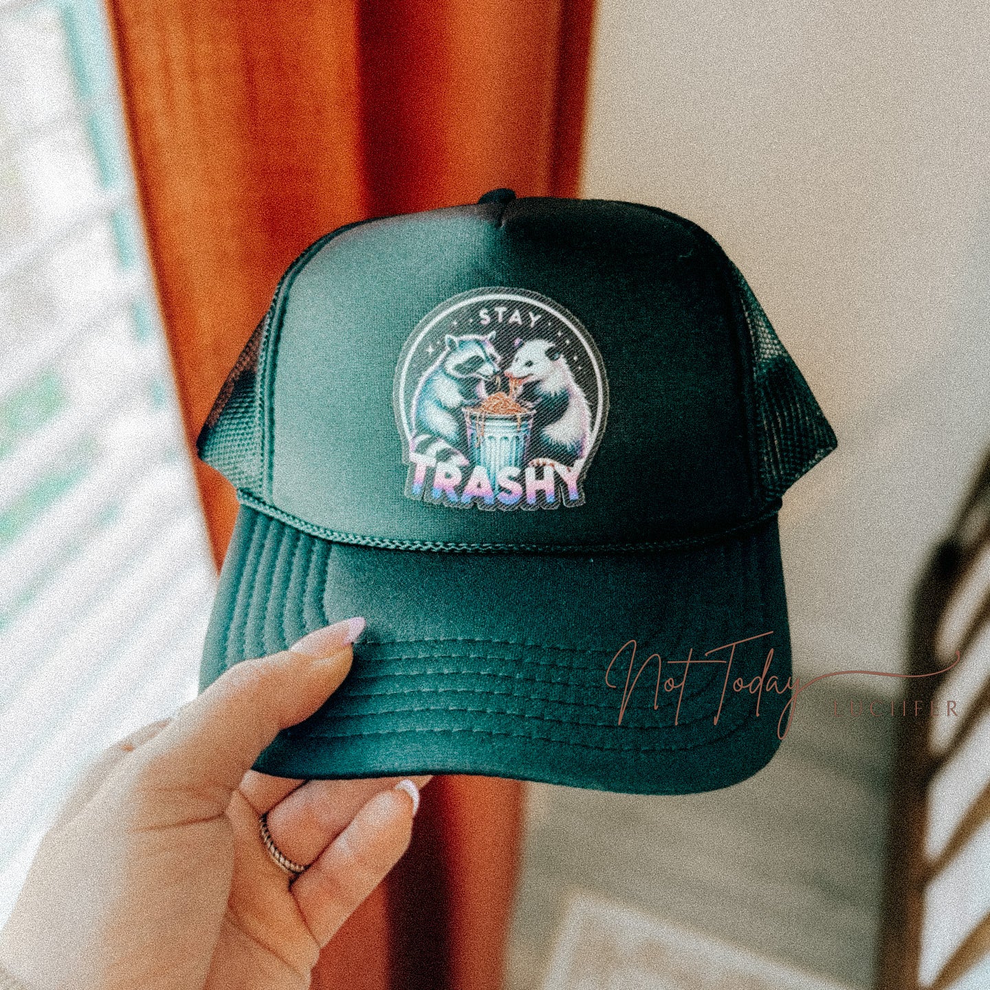 Stay Trashy Raccoon Opossum Foam Trucker Hat